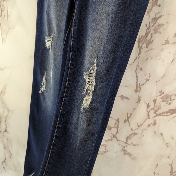 KanCan Jeans Womens 27 Exposed Button Fly High Skinny Chewed Frayed Distressed - Picture 10 of 13